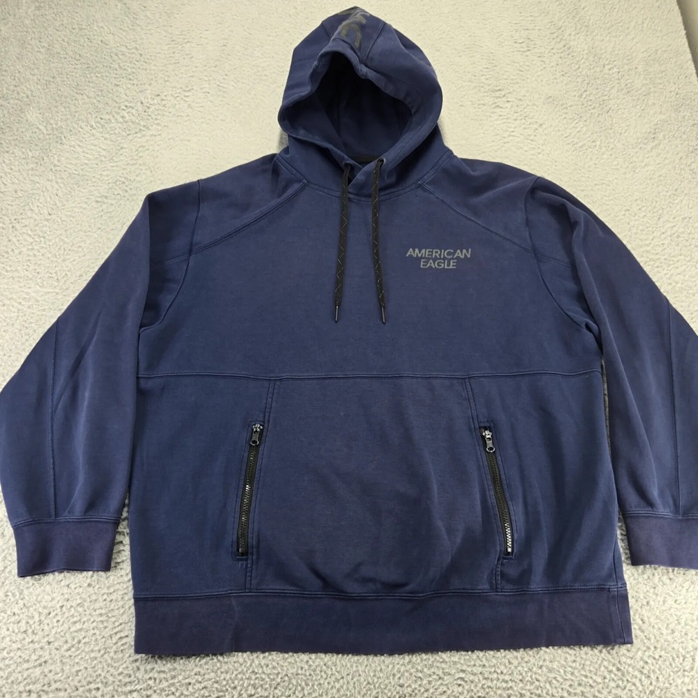American Eagle Outfitters Hoodie Mens XXL Blue AEActive Flex Long Sleeve Jacket